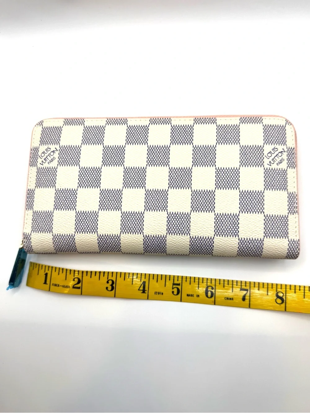 Checkered Wallet in Ivory and Grey